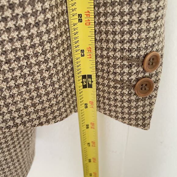 Canali Proposta Men’s 44R Brown Wool Houndstooth Sport Coat Blazer Made in Italy - Picture 5 of 15